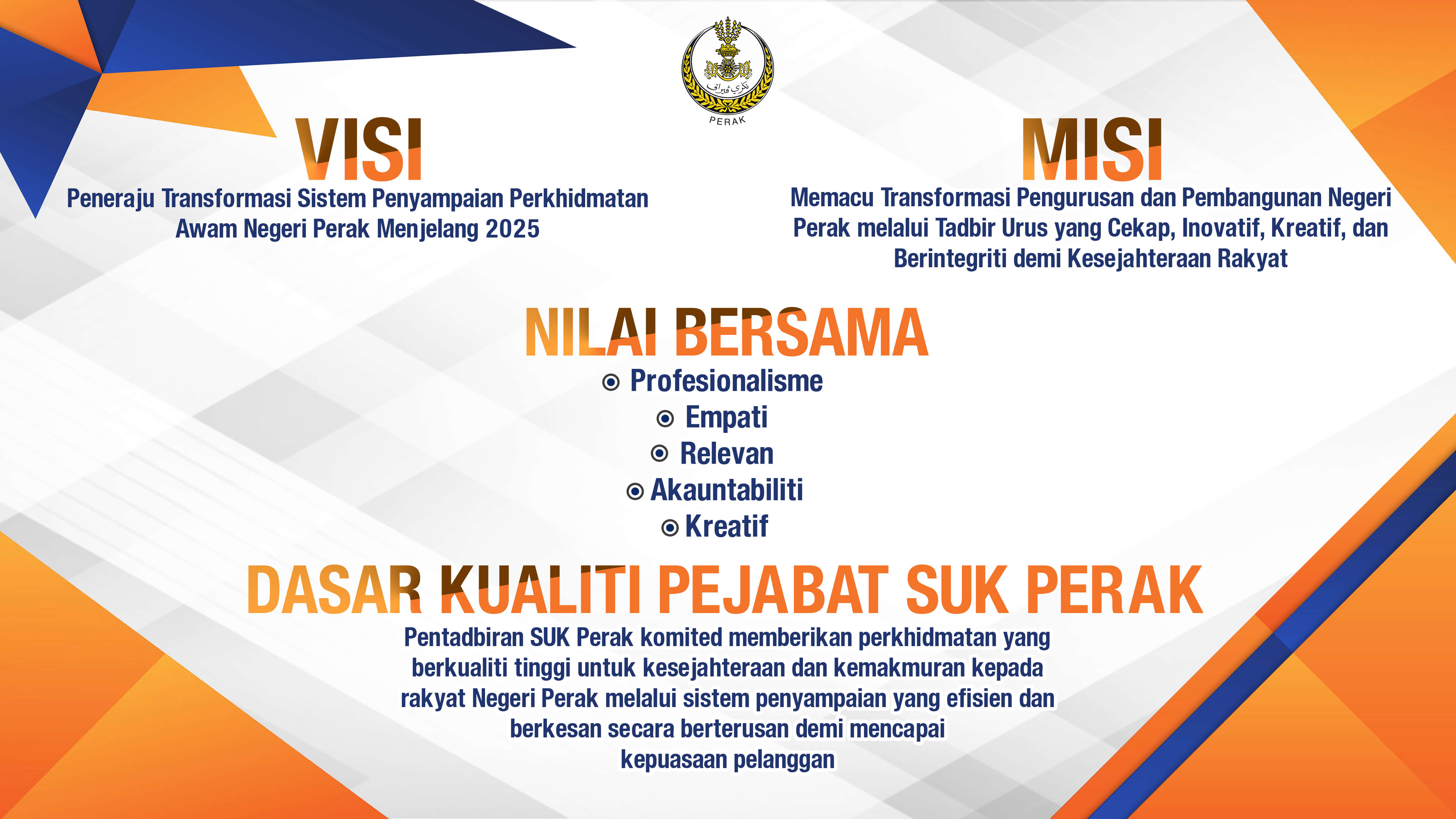 Visi, Misi, Objektif